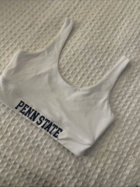 Penn State ZZs White Sports Bra with Navy Lettering